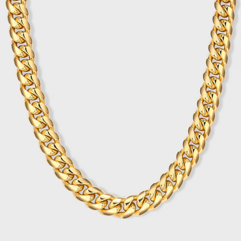 CUBAANSE LINKSKETTING (18K GOUD) 8MM