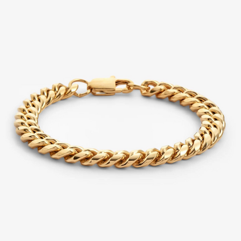 CUBAANSE LINK ARMBAND (18K GOUD) 8MM