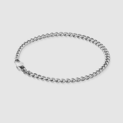 CUBAANSE LINK ARMBAND (ZILVER) 4MM