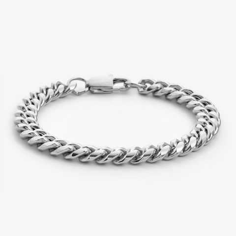 CUBAANSE LINK ARMBAND (ZILVER) 8MM